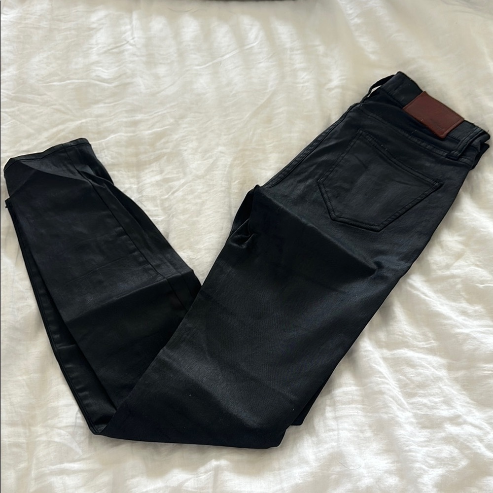 Madewell faux leather black skinny  jeans